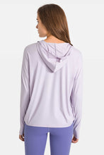 Load image into Gallery viewer, Zip Up Dropped Shoulder Hooded Sports Jacket
