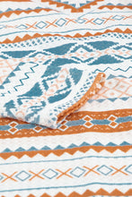 Load image into Gallery viewer, Geometric Print V-Neck Curved Hem Top
