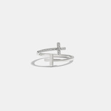 Load image into Gallery viewer, Zircon 925 Sterling Silver Double Cross Bypass Ring
