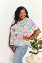 Load image into Gallery viewer, Double Take Floral Round Neck Babydoll Top

