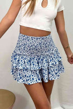 Load image into Gallery viewer, Printed Frill Trim Smocked Mini Skirt

