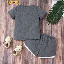 Load image into Gallery viewer, Kids Quarter Button T-Shirt and Drawstring Waist Shorts Set
