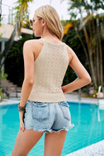 Load image into Gallery viewer, Ribbed Trim Round Neck Sleeveless Knit Top
