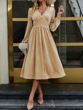 Load image into Gallery viewer, Lace Trim Decorative Button Bead Detail Dress
