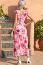 Load image into Gallery viewer, Full Size Tied Smocked Surplice Sleeveless Maxi Dress
