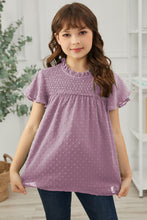 Load image into Gallery viewer, Girls Swiss Dot Smocked Flutter Sleeve Blouse
