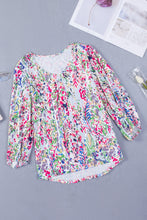 Load image into Gallery viewer, Printed Round Neck Balloon Sleeve Blouse
