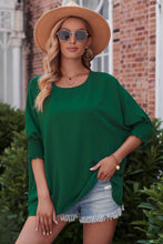 Load image into Gallery viewer, Round Neck Dolman Sleeve Textured Blouse
