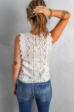 Load image into Gallery viewer, Scalloped V-Neck Lace Tank
