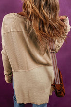 Load image into Gallery viewer, Notched Neck Long Sleeve Slit Blouse
