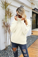 Load image into Gallery viewer, Ruffled Dropped Shoulder Turtleneck Sweater
