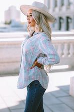 Load image into Gallery viewer, Plaid Button-Up Dropped Shoulder Shirt

