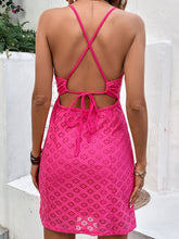 Load image into Gallery viewer, Openwork Spaghetti Strap Mini Dress
