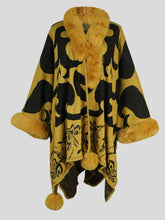 Load image into Gallery viewer, Faux Fur Trim Poncho
