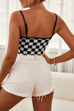 Load image into Gallery viewer, Checkered Adjustable Strap Cropped Cami
