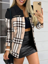 Load image into Gallery viewer, Printed Button Up Zip Detail Shacket
