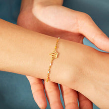 Load image into Gallery viewer, Crown Shape 18K Gold-Plated Bead Bracelet
