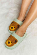 Load image into Gallery viewer, Melody Teddy Bear Print Plush Slide Slippers
