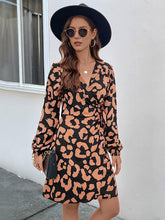 Load image into Gallery viewer, Printed Surplice Long Sleeve Dress
