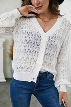 Load image into Gallery viewer, Openwork V-Neck Cardigan
