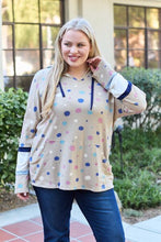 Load image into Gallery viewer, Celeste Design Full Size Polka Dot Drawstring Hoodie
