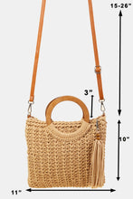 Load image into Gallery viewer, Fame Crochet Knit Convertible Tote Bag with Tassel
