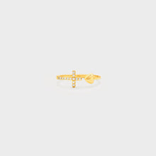 Load image into Gallery viewer, Heart Shape Cross Inlaid Zircon Open Ring
