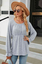 Load image into Gallery viewer, Round Neck Flounce Sleeve Blouse
