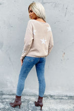 Load image into Gallery viewer, Star Pattern Drop Shoulder Sweater
