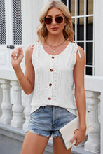 Load image into Gallery viewer, Eyelet Round Neck Wide Strap Tank
