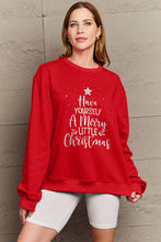 Load image into Gallery viewer, Simply Love Full Size HAVE YOURSELF A MERRY LITTLE CHRISTMAS Round Neck Sweatshirt
