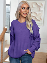 Load image into Gallery viewer, Dropped Shoulder Long Sleeve Sweater
