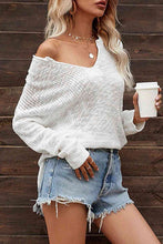 Load image into Gallery viewer, V-Neck Slit Knit Top

