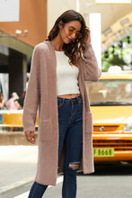 Load image into Gallery viewer, Open Front Long Sleeve Slit Hooded Cardigan
