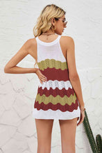 Load image into Gallery viewer, Color Block Round Neck Sleeveless Tunic Knit Top
