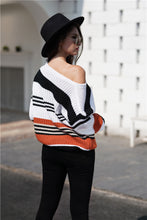 Load image into Gallery viewer, Striped Boat Neck Sweater
