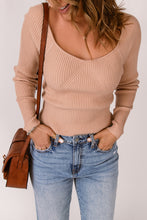 Load image into Gallery viewer, Scoop Neck Rib-Knit Raglan Sleeve Sweater
