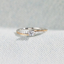 Load image into Gallery viewer, Inlaid Zircon Bicolor Rose Gold-Plated Ring
