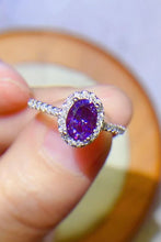 Load image into Gallery viewer, 925 Sterling Silver 1 Carat Purple Moissanite Ring
