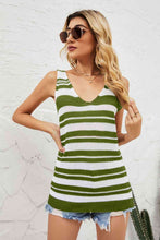 Load image into Gallery viewer, Striped V-Neck Knit Tank
