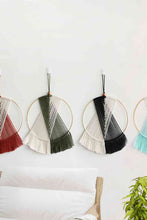 Load image into Gallery viewer, Contrast Fringe Round Macrame Wall Hanging
