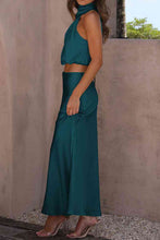 Load image into Gallery viewer, Cropped Turtle Neck Tank Top and Maxi Skirt Set
