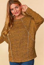 Load image into Gallery viewer, Haptics Full Size Exposed Seam Dolman Sleeve Ribbed Top

