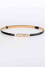 Load image into Gallery viewer, Rhinestone Flower Adjustable PU Leather Belt
