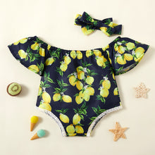 Load image into Gallery viewer, Lemon Print Square Neck Bodysuit
