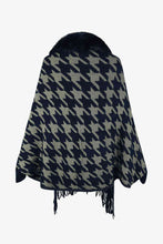 Load image into Gallery viewer, Houndstooth Fringe Hem Poncho
