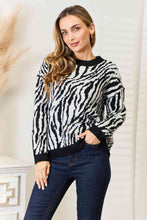 Load image into Gallery viewer, Heimish Full Size Zebra Print Sweater
