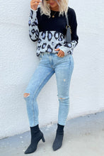 Load image into Gallery viewer, Leopard Color Block Sweater
