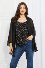 Load image into Gallery viewer, Melody Just Breathe Full Size Chiffon Kimono in Black
