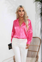 Load image into Gallery viewer, Lapel Collar Button Up Long Sleeve Shirt

